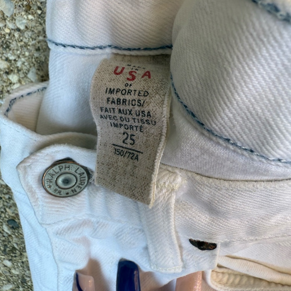 Ralph Lauren Classic White Denim Size 25 - Picture 4 of 7
